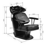 Gabbiano Madrid Backwash Unit Black - rear view showing the basin connections