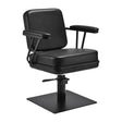 Gabbiano Madrid Hair Salon Styling Chair Black - angled front view on a white background