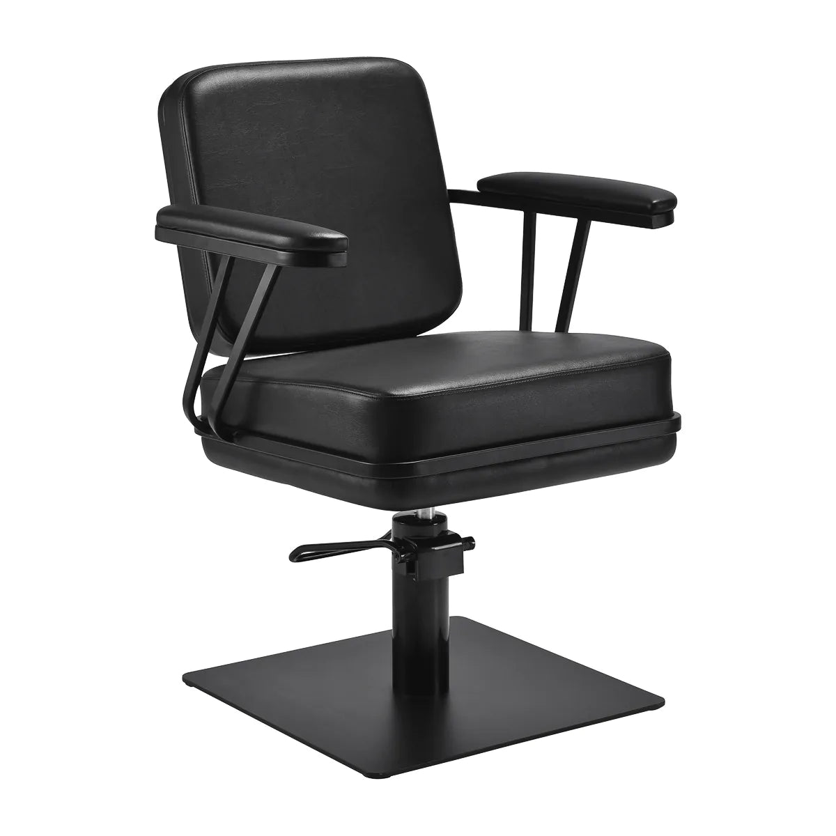 Gabbiano Madrid Hair Salon Styling Chair Black - angled front view on a white background