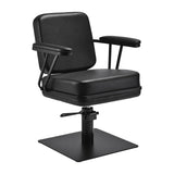 Gabbiano Madrid Hair Salon Styling Chair Black - angled front view on a white background