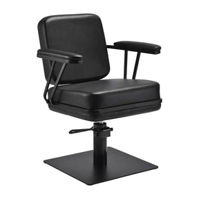 Gabbiano Madrid Hair Salon Styling Chair Black - angled front view on a white background