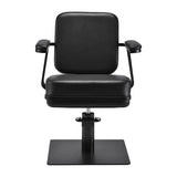 Gabbiano Madrid Hair Salon Styling Chair Black - side view on a white background
