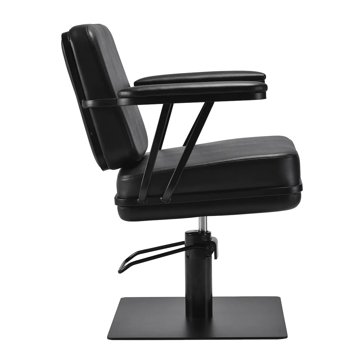 Gabbiano Madrid Hair Salon Styling Chair Black - rear view on a white background