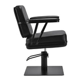 Gabbiano Madrid Hair Salon Styling Chair Black - rear view on a white background