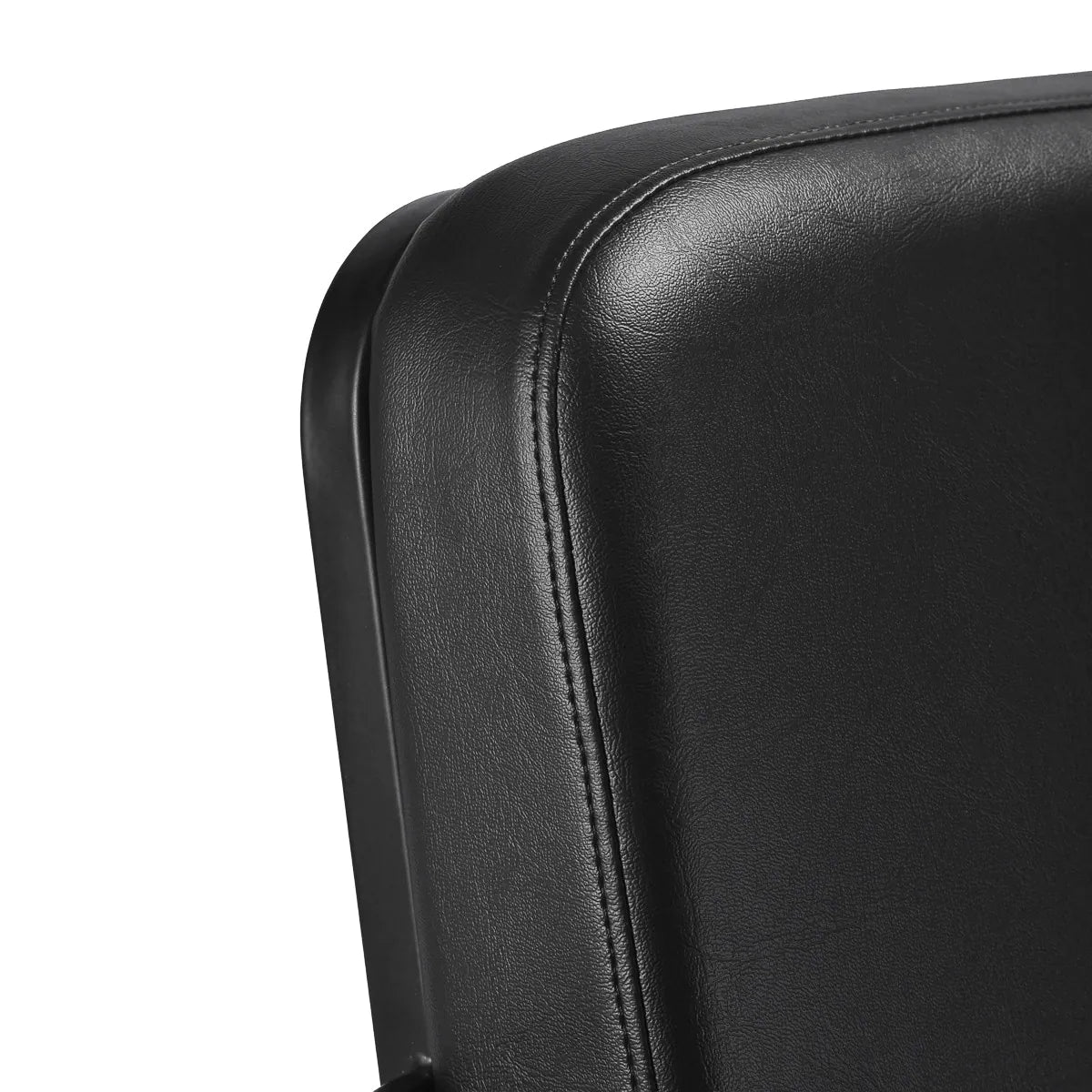 Gabbiano Madrid Hair Salon Styling Chair Black - close-up of the upholstery, frame and footrest details