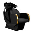 Gabbiano Malaga Backwash Unit Gold & Black - full product view at an angle on a white background