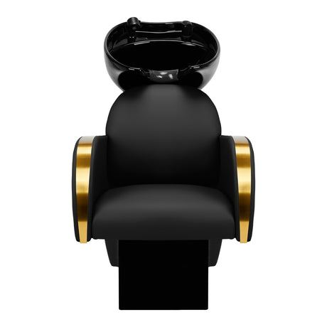 Gabbiano Malaga Backwash Unit Gold & Black - full product view on a white background