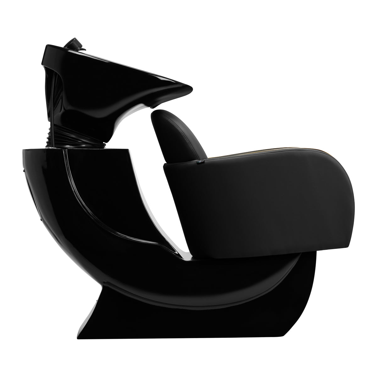 Gabbiano Malaga Backwash Unit Gold & Black - front view of the complete wash unit