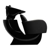 Gabbiano Malaga Backwash Unit Gold & Black - front view of the complete wash unit
