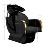 Gabbiano Malaga Backwash Unit Gold & Black - close-up of a functional part of the basin unit