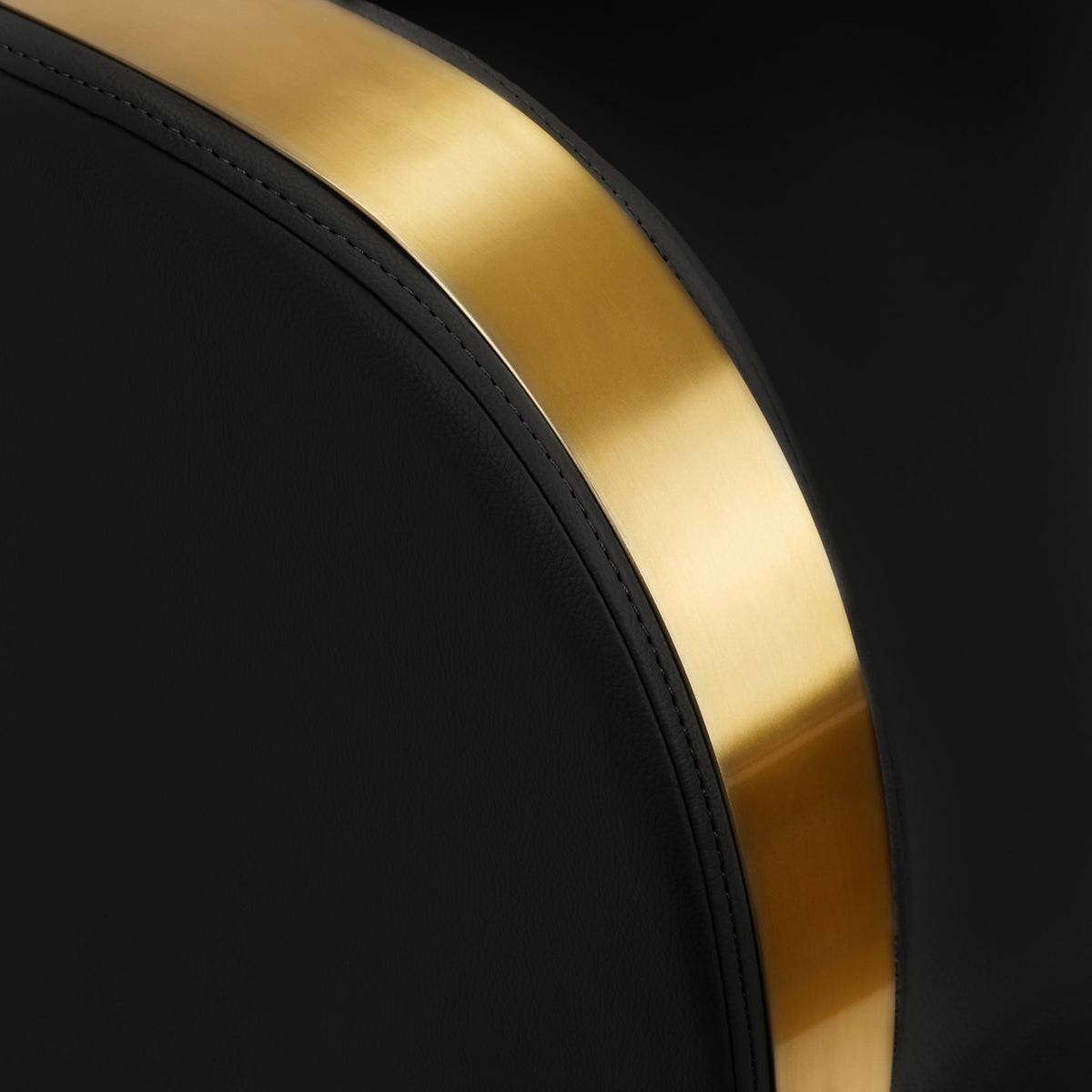 Gabbiano Malaga Backwash Unit Gold & Black - close-up of the upholstery and construction details