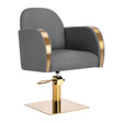 Gabbiano Malaga Hair Salon Styling Chair Gold & Grey - angled front view on a white background