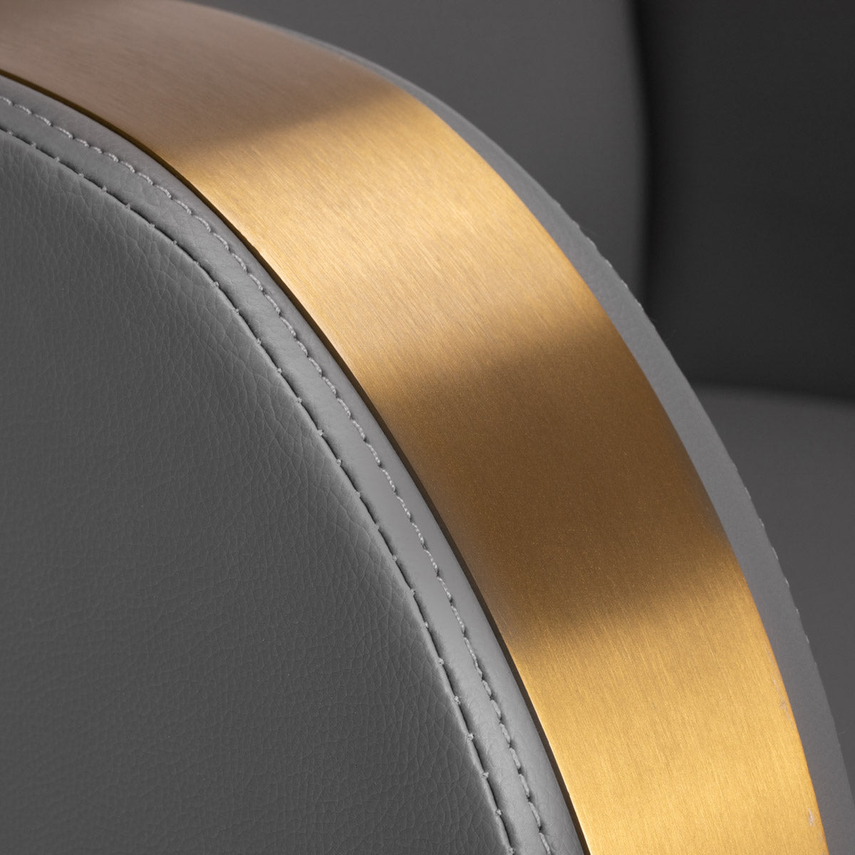 Gabbiano Malaga Hair Salon Styling Chair Gold & Grey - close-up of the upholstery and construction details