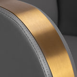 Gabbiano Malaga Hair Salon Styling Chair Gold & Grey - close-up of the upholstery and construction details