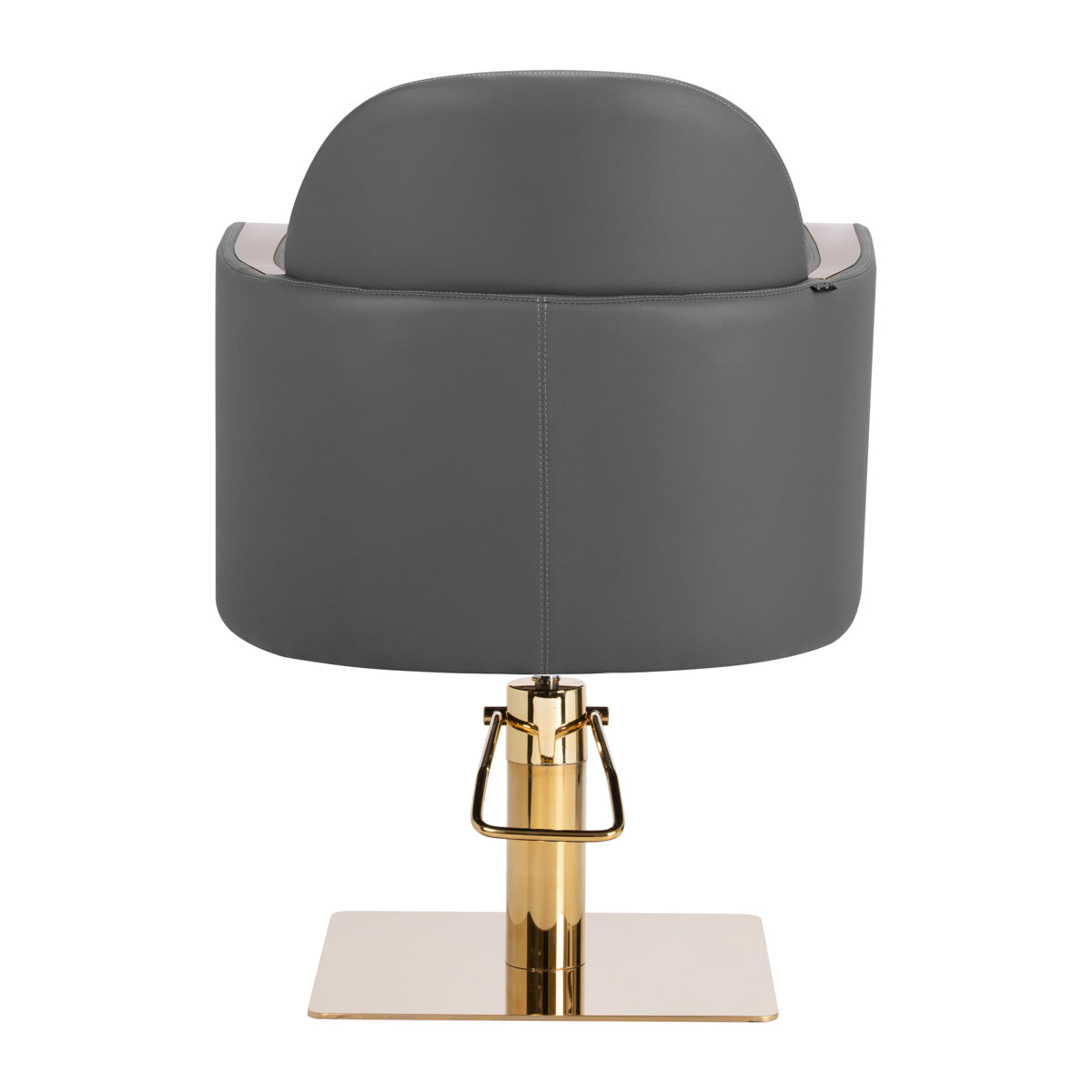 Gabbiano Malaga Hair Salon Styling Chair Gold & Grey - close-up of the upholstery, frame and footrest details