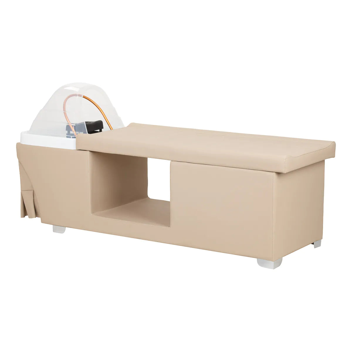 Gabbiano Maldives Head Spa Bed & Professional Hair Washing Station Beige - full product view at an angle on a white background