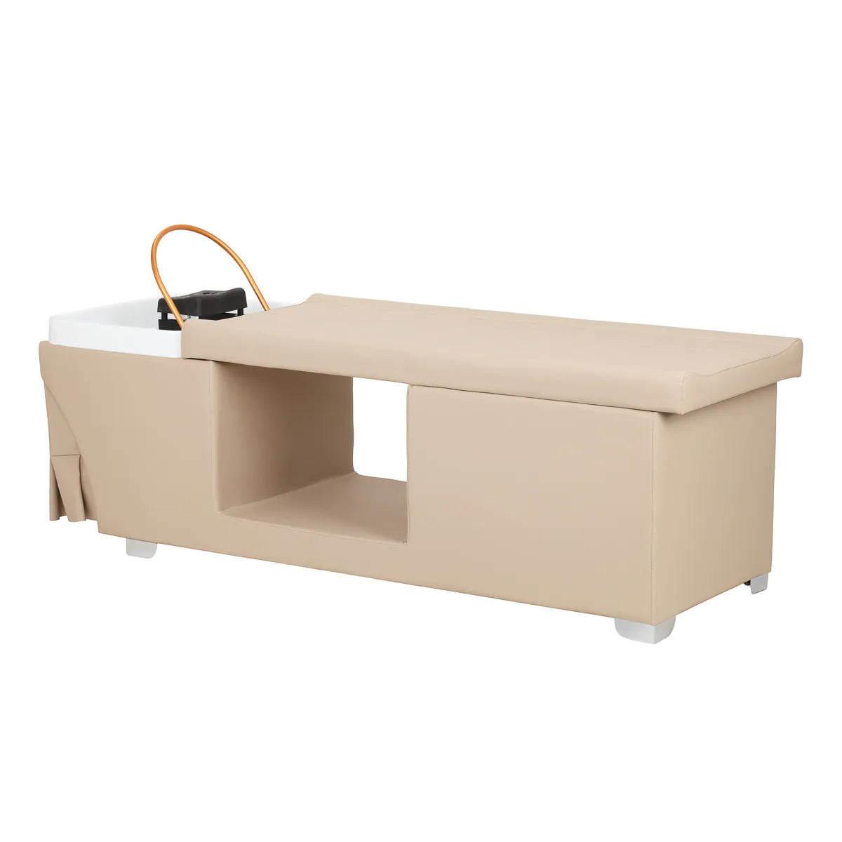 Gabbiano Maldives Head Spa Bed & Professional Hair Washing Station Beige - front view of the complete wash unit