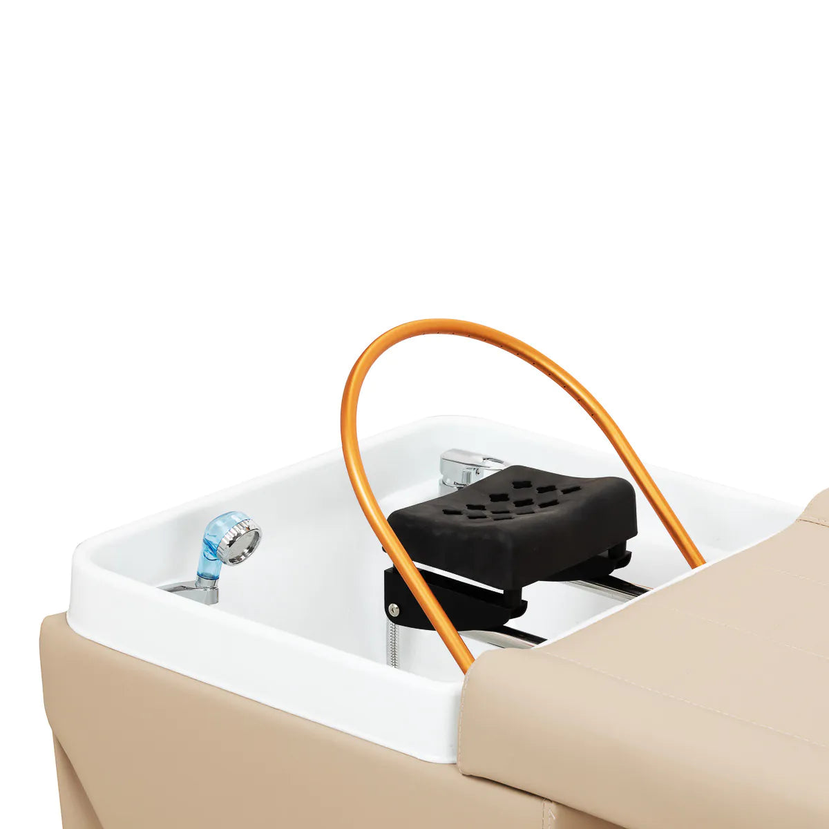 Gabbiano Maldives Head Spa Bed & Professional Hair Washing Station Beige - dimensions and measurements shown