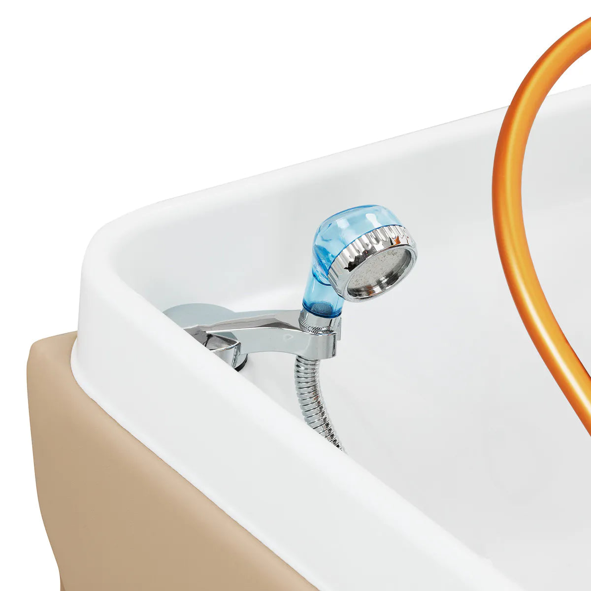 Gabbiano Maldives Head Spa Bed & Professional Hair Washing Station Beige - dimensions and measurements shown