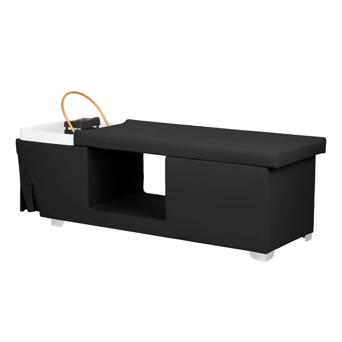 Gabbiano Maldives Head Spa Bed & Professional Hair Washing Station Black - front view of the complete wash unit