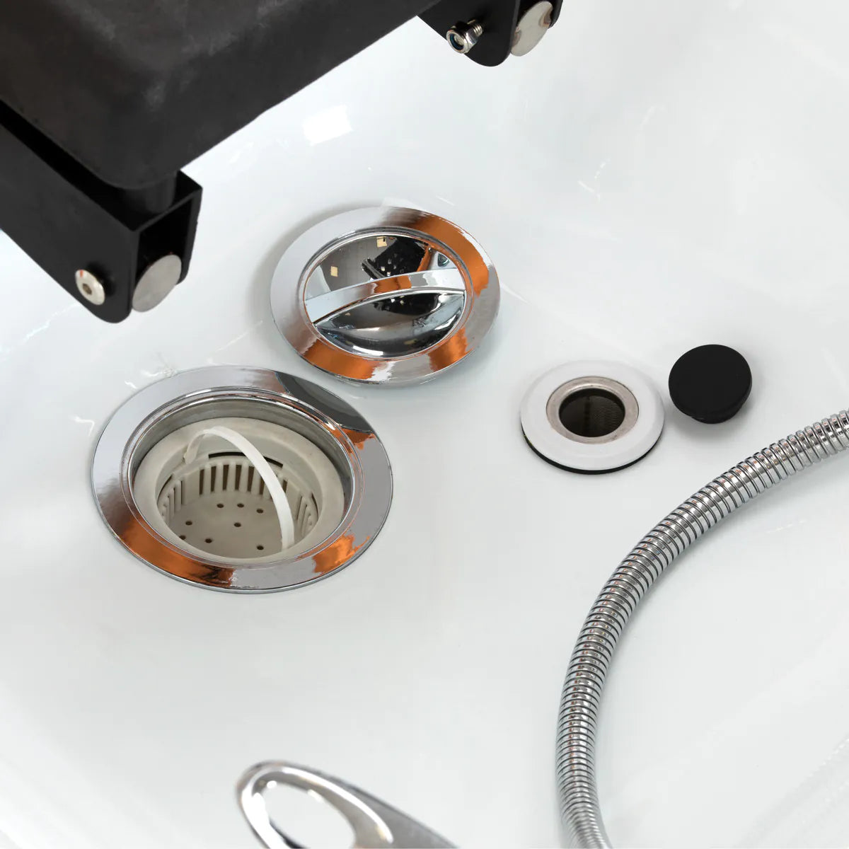 Gabbiano Maldives Head Spa Bed & Professional Hair Washing Station Black - dimensions and measurements shown