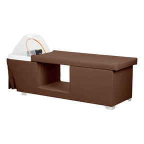 Gabbiano Maldives Head Spa Bed & Professional Hair Washing Station Brown - full product view at an angle on a white background
