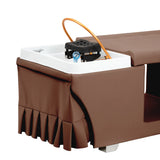 Gabbiano Maldives Head Spa Bed & Professional Hair Washing Station Brown - full product view on a white background
