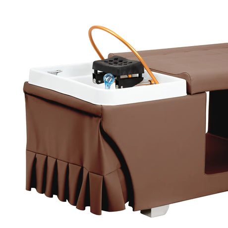 Gabbiano Maldives Head Spa Bed & Professional Hair Washing Station Brown - full product view on a white background