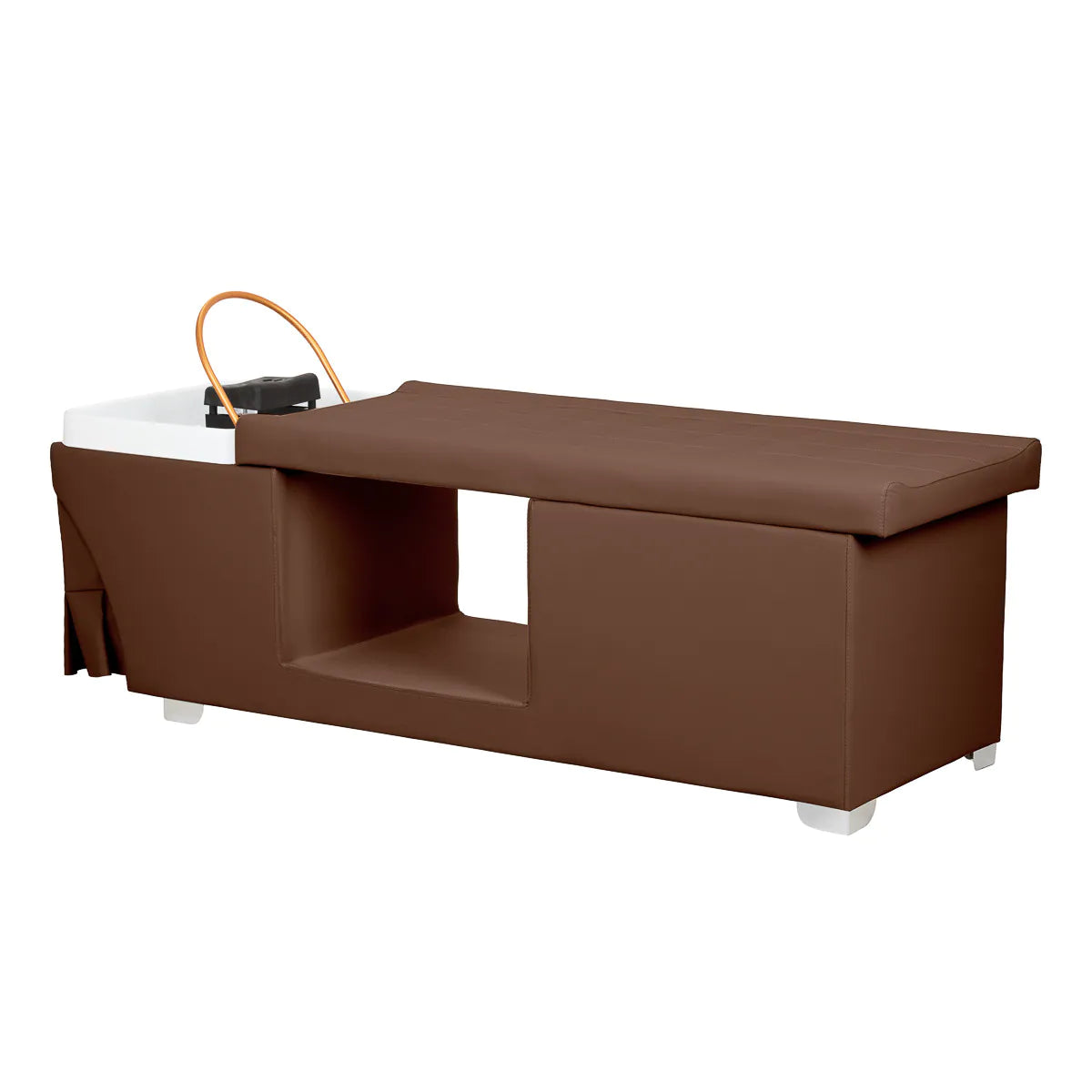 Gabbiano Maldives Head Spa Bed & Professional Hair Washing Station Brown - front view of the complete wash unit