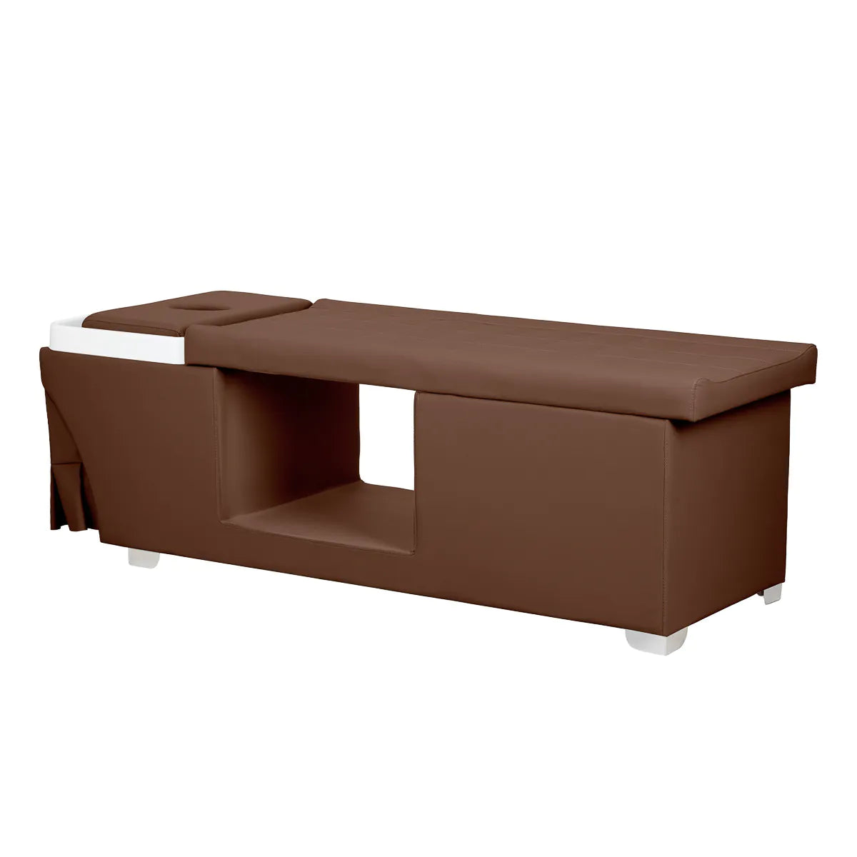 Gabbiano Maldives Head Spa Bed & Professional Hair Washing Station Brown - side view of the complete wash unit