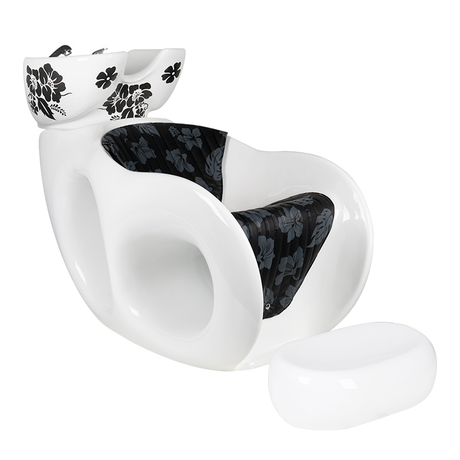 Gabbiano Mallow Backwash Unit White - full product view at an angle on a white background