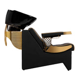 Gabbiano Marcus Backwash Unit Gold & Black - front view of the complete wash unit