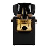 Gabbiano Marcus Backwash Unit Gold & Black - rear view showing the basin connections