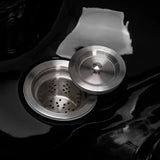Gabbiano Marcus Backwash Unit Gold & Black - close-up of the upholstery and construction details
