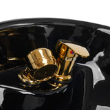 Gabbiano Marcus Backwash Unit Gold & Black - displayed in a professional treatment-room setting
