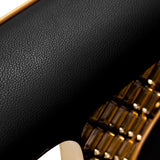 Gabbiano Marcus Backwash Unit Gold & Black - close-up of the upholstery and construction details