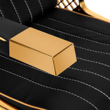 Gabbiano Marcus Backwash Unit Gold & Black - close-up of the upholstery and construction details