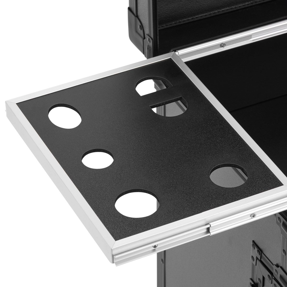 Gabbiano Mobile Hairdresser Trolley V21 Black - displayed in a professional treatment-room setting