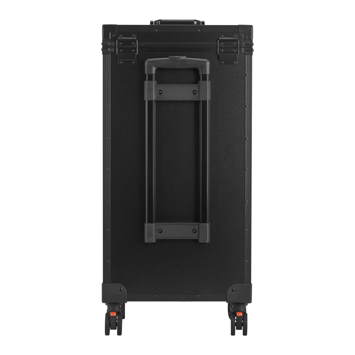 Gabbiano Mobile Hairdresser Trolley V21 Black - front view showing the storage and construction details
