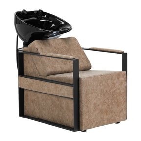 Gabbiano Modena Backwash Unit Antique Black - full product view at an angle on a white background