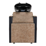 Gabbiano Modena Backwash Unit Antique Black - front view of the complete wash unit