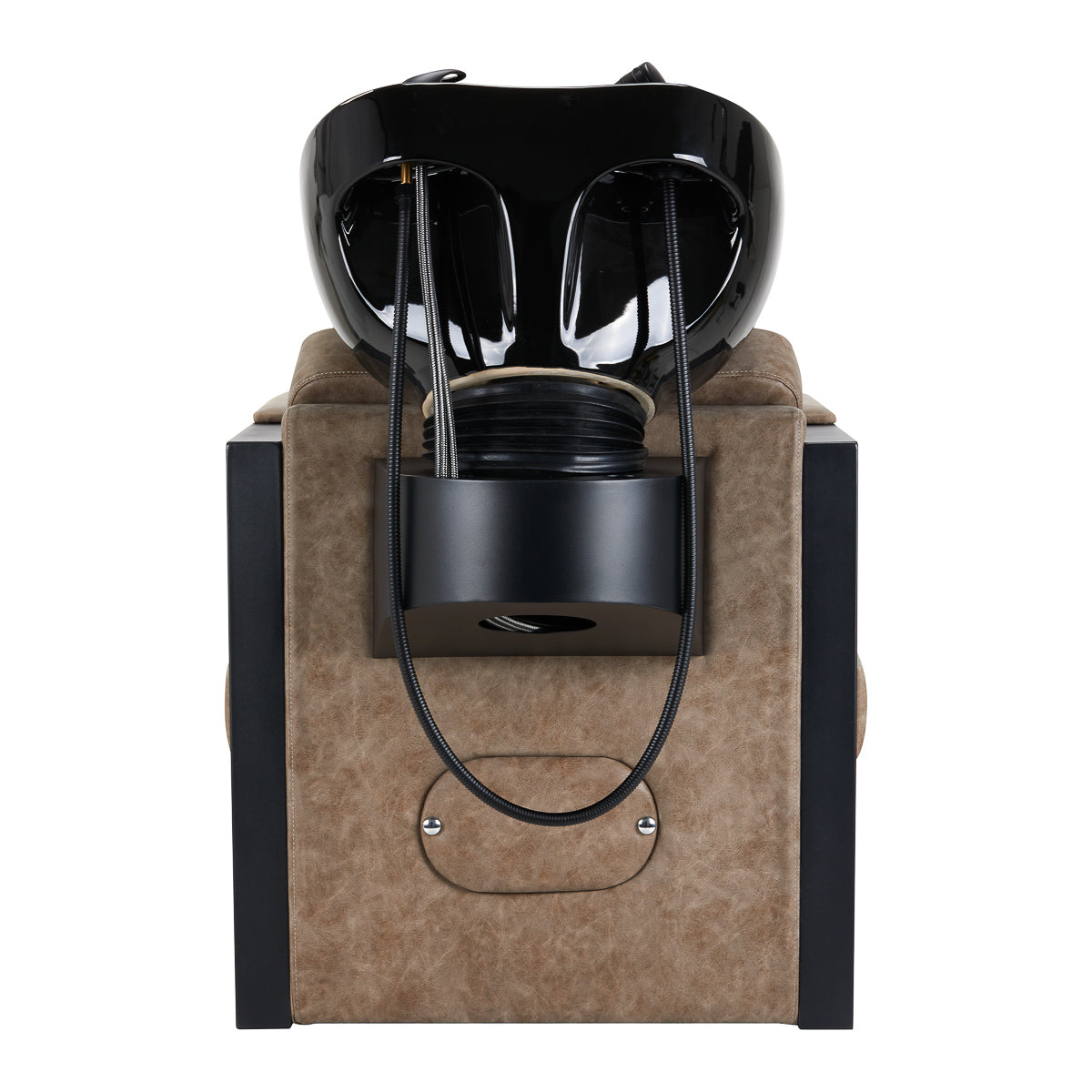 Gabbiano Modena Backwash Unit Antique Black - side view of the complete wash unit