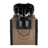 Gabbiano Modena Backwash Unit Antique Black - side view of the complete wash unit