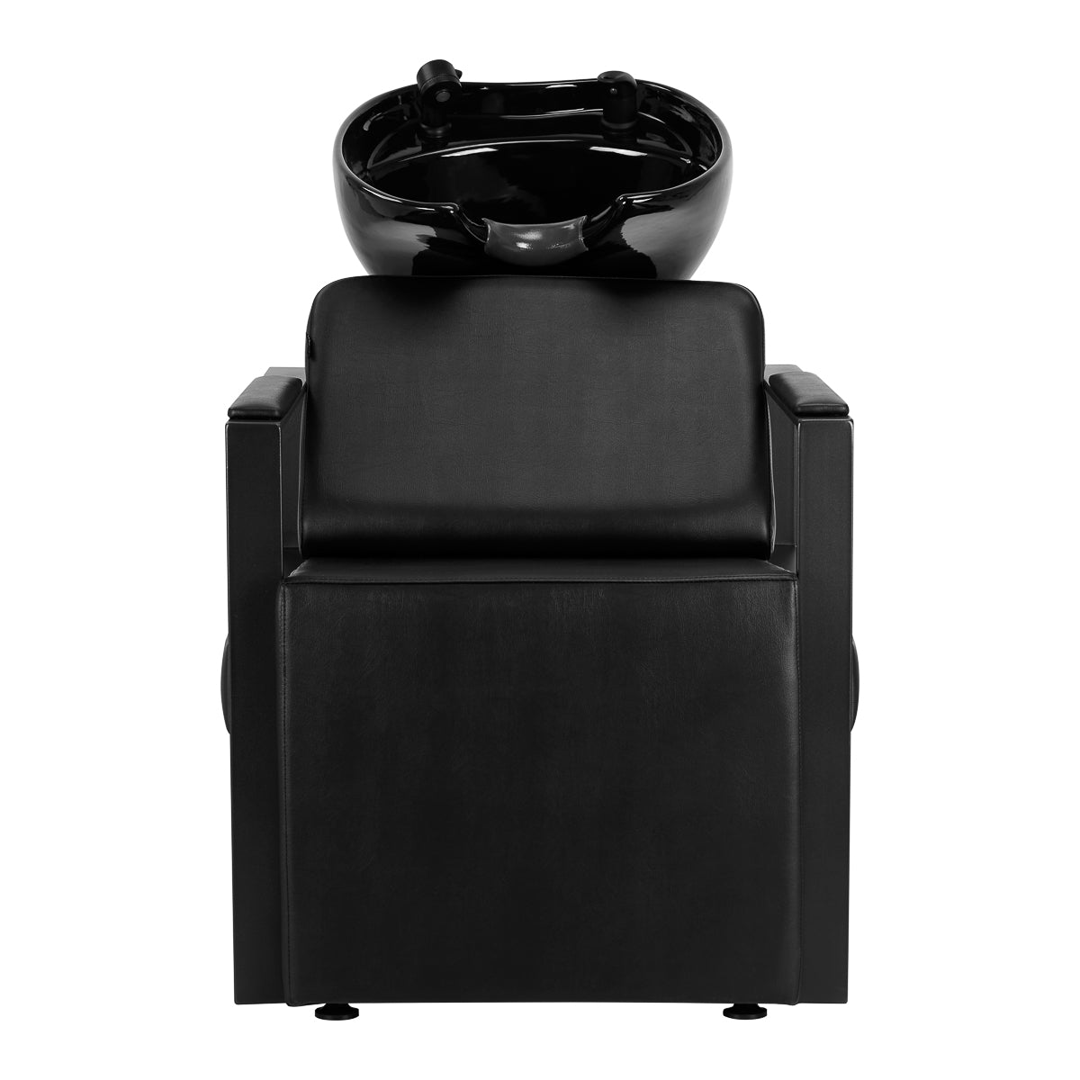 Gabbiano Modena Backwash Unit Black - front view of the complete wash unit