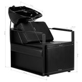 Gabbiano Modena Backwash Unit Black - rear view showing the basin connections