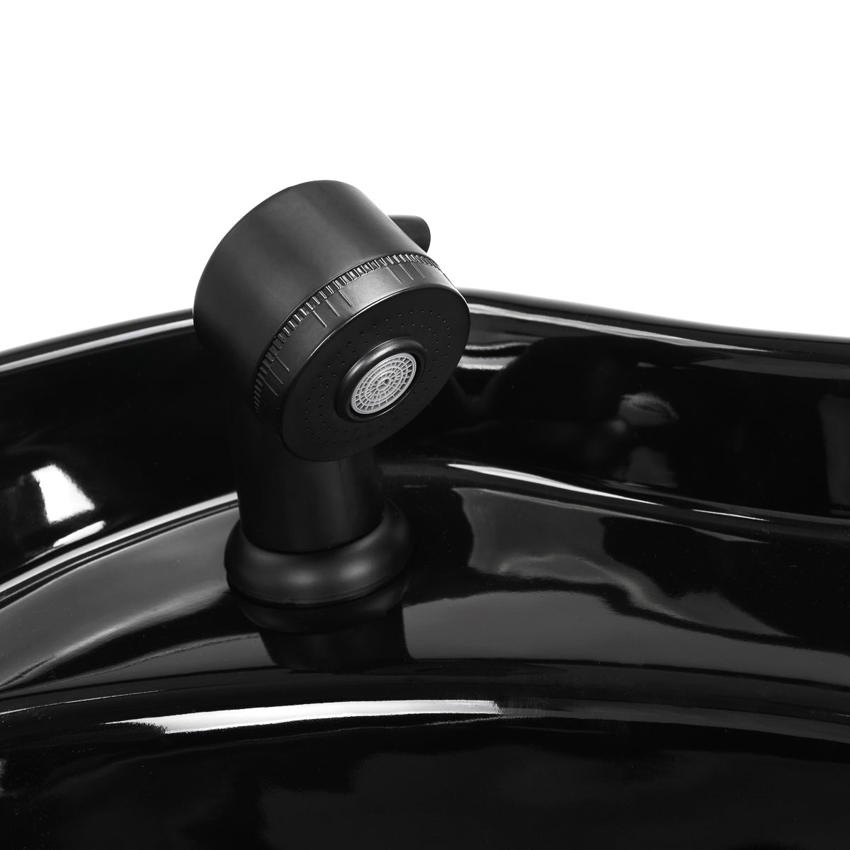 Gabbiano Modena Backwash Unit Black - displayed in a professional treatment-room setting