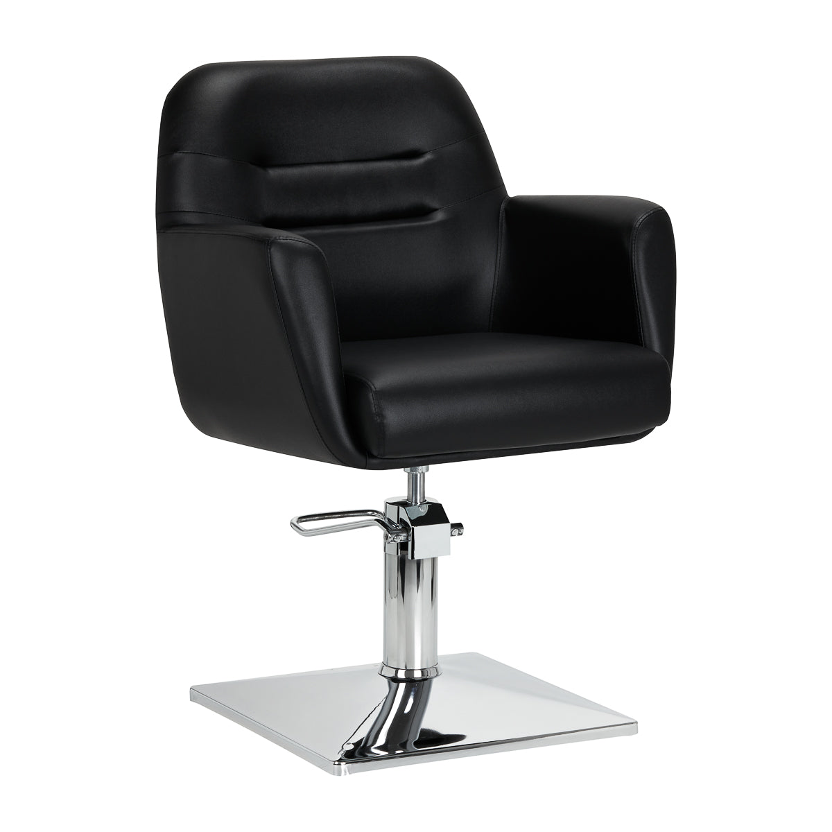Gabbiano Monaco Hairdressing Chair Black - angled front view on a white background