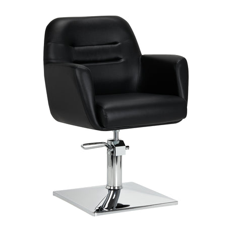 Gabbiano Monaco Hairdressing Chair Black - angled front view on a white background