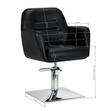 Gabbiano Monaco Hairdressing Chair Black - rear view on a white background