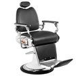 Gabbiano Moto Style Barber Chair Black - angled front view on a white background